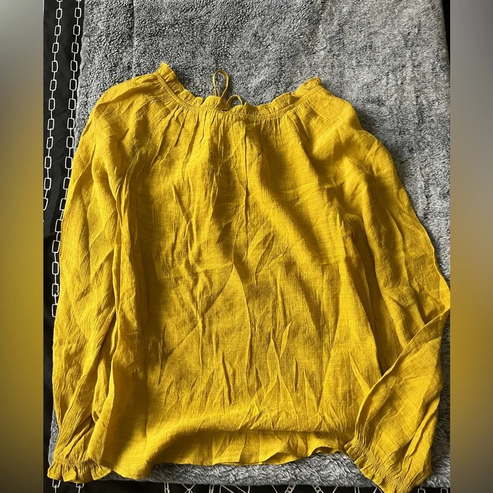 Blu Pepper Mustard Yellow Peasant Blouse - Picture 4 of 4